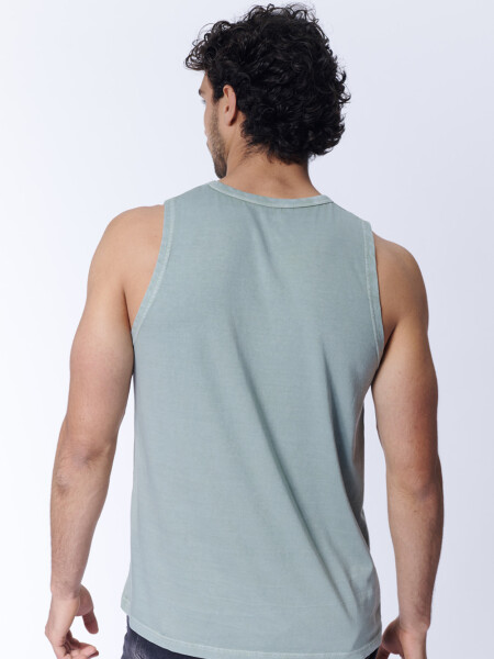 Remera sin manga lavada Verde