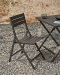 Silla de exterior plegable Torreta de aluminio con acabado gris oscuro Silla de exterior plegable Torreta de aluminio con acabado gris oscuro