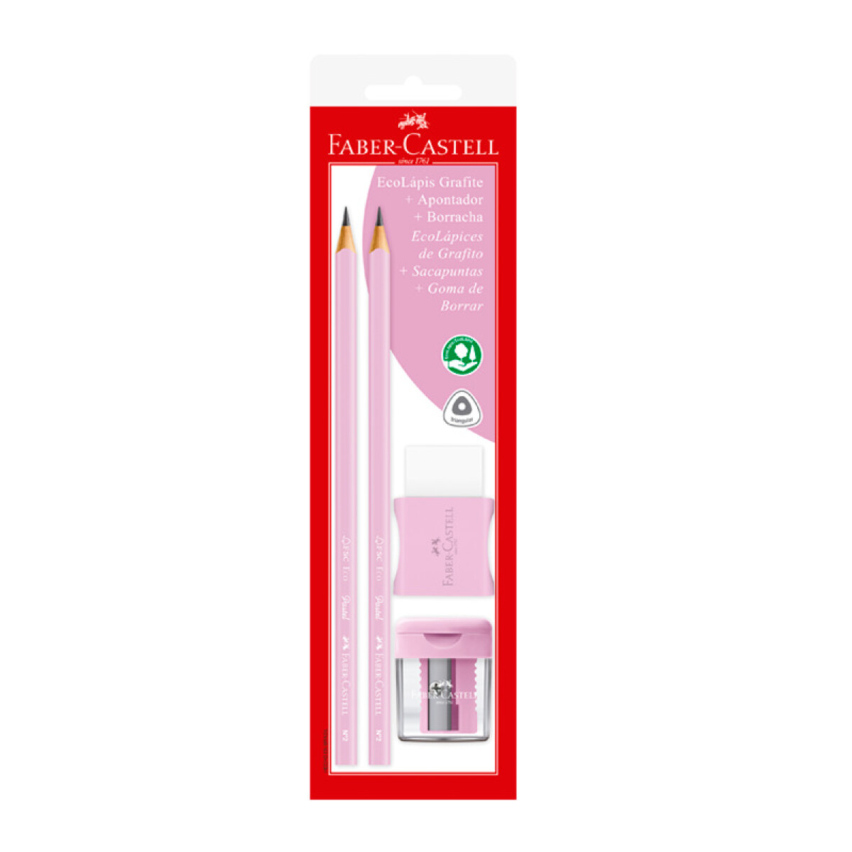 Blister Set Escolar Tonos Pastel Rosa Faber-Castell 