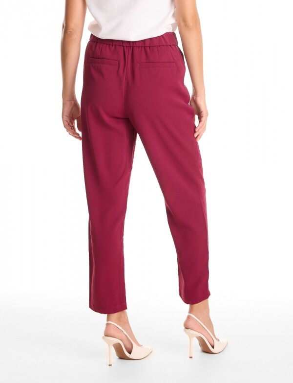 Pantalon Relaxed Fit & Cintura Elástica Posterior BORDEAUX
