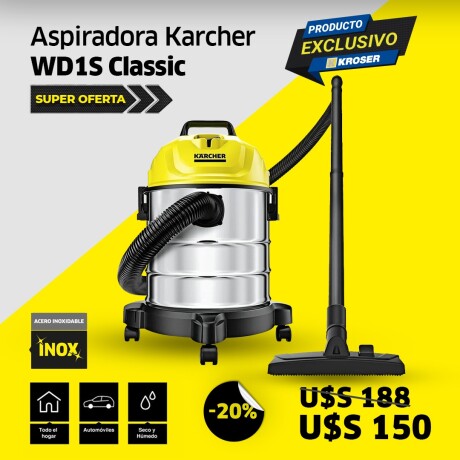 ASPIRADORA WD1S CLASSIC KARCHER 18LT TANQUE AC.INOX N/a
