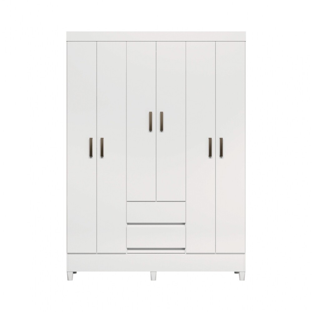 Ropero 6 puertas 2 cajones - Blanco - Linea FIT Ropero 6 puertas 2 cajones - Blanco - Linea FIT