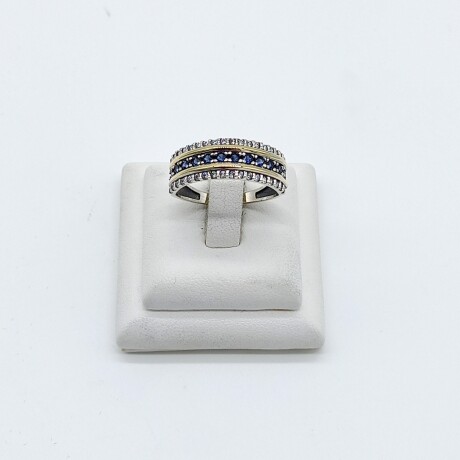 Anillo de plata 925, double en oro 18 ktes y circonias. Anillo de plata 925, double en oro 18 ktes y circonias.