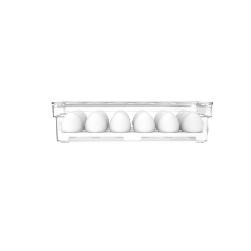 Huevera Organizador de huevos Clear Fresh 18 un. Blanco OU Huevera Organizador De Huevos Clear Fresh 18 Un. Blanco Ou