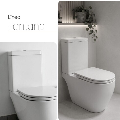 Inodoro Ferrum Fontana Con Mochila Y Tapa BLANCO