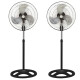 Pack x2 Ventilador De Metal Pie Negro Negro