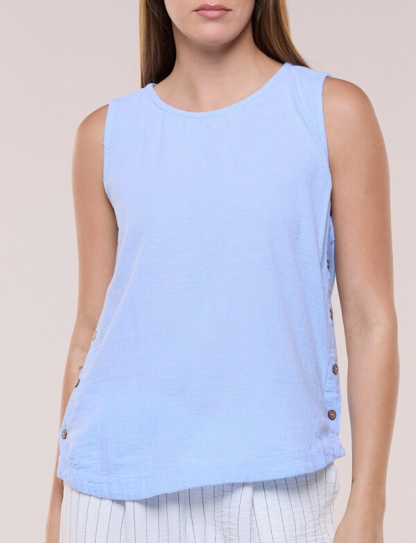 Blusa Sin Mangas Con Botones CELESTE