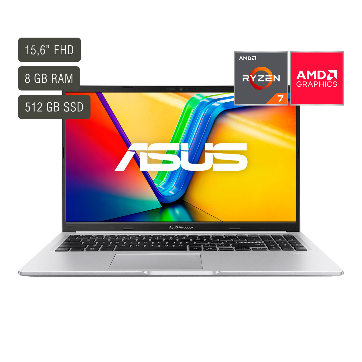 Notebook Asus Vivobook 15,6'' Ryzen 7 8GB 512GB WIN11 