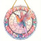 Cuadro Redondo Estilo Vitral Ave Rosa