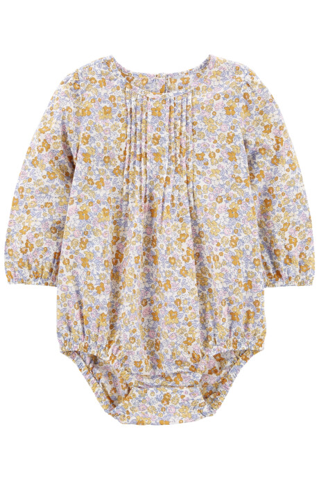 Body bombachudo de algodón diseño floral Sin color