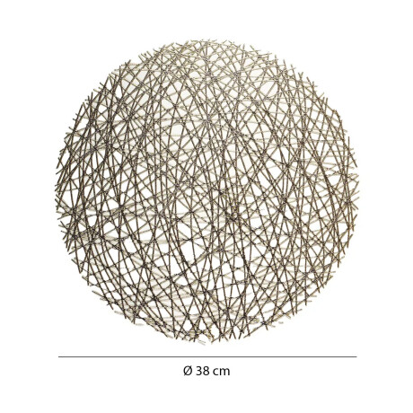 Mantel Individual Abstracto Redondo en PVC Ø38Cm Paramount Dorado