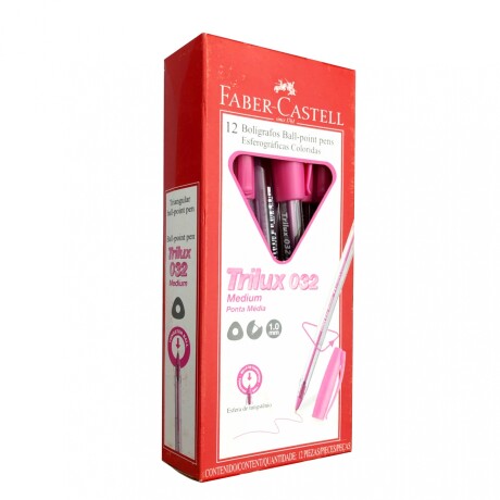 Boligrafo Faber - Castell Trilux x12 Rosado