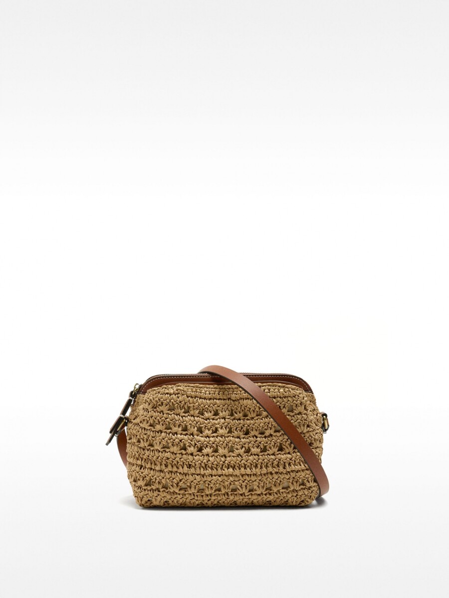 Bolso Bandolera Efecto Rafia natural