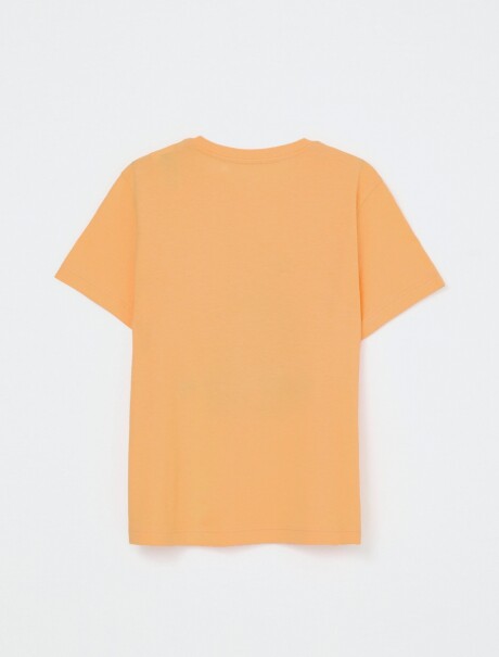 CAMISETA DE NIÑO MANGA CORTA ESTAMPADA NARANJA