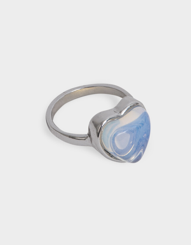 Anillos Medianos y Grandes Moonstone Anillo Corazón Moonstone - Plateado