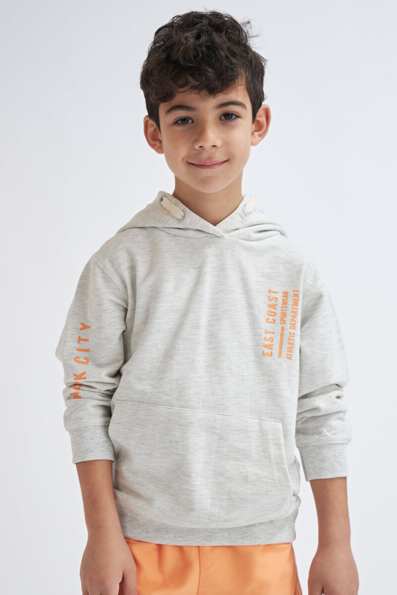 Hoodie liviano East- Gris melange