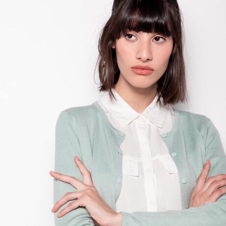 CARDIGAN BASIC POCKET Verde Claro