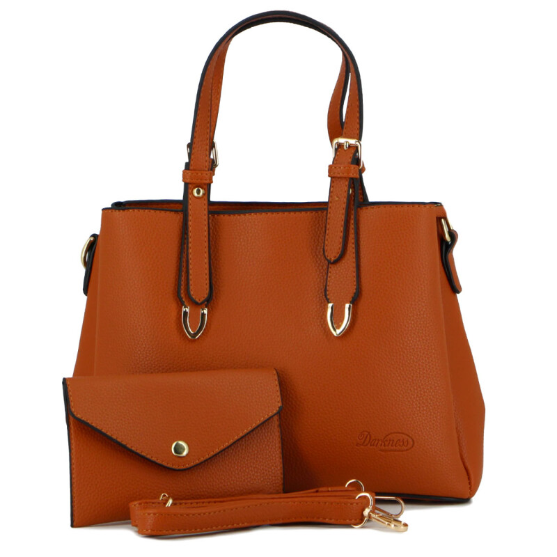 Darkness Cartera C/correa Larga-corta Y Monedero Marron