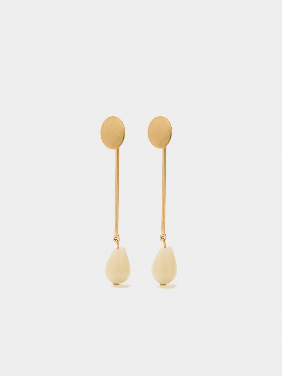 Pendientes Largos Con Gota beige