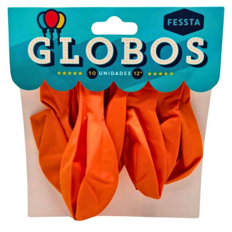 Globos X10 Tamaño R12 Naranja Perlado