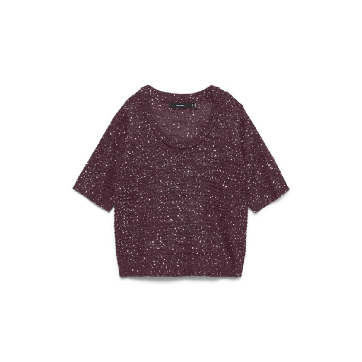 VMLEILANI STITCH 2/4 U-NECK PULLOVER - Winetasting 