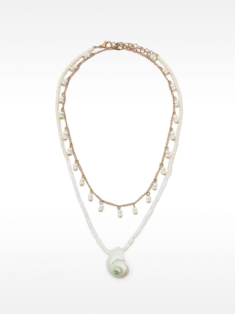 Set De Collares Con Conchas blanco