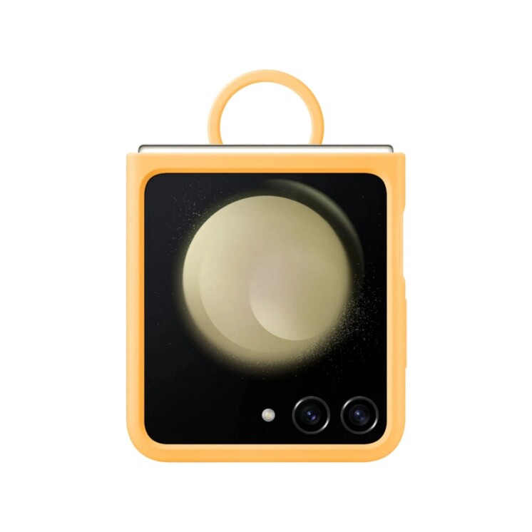Funda Samsung Silicone Case con Anillo para Galaxy Z Flip5 Apricot