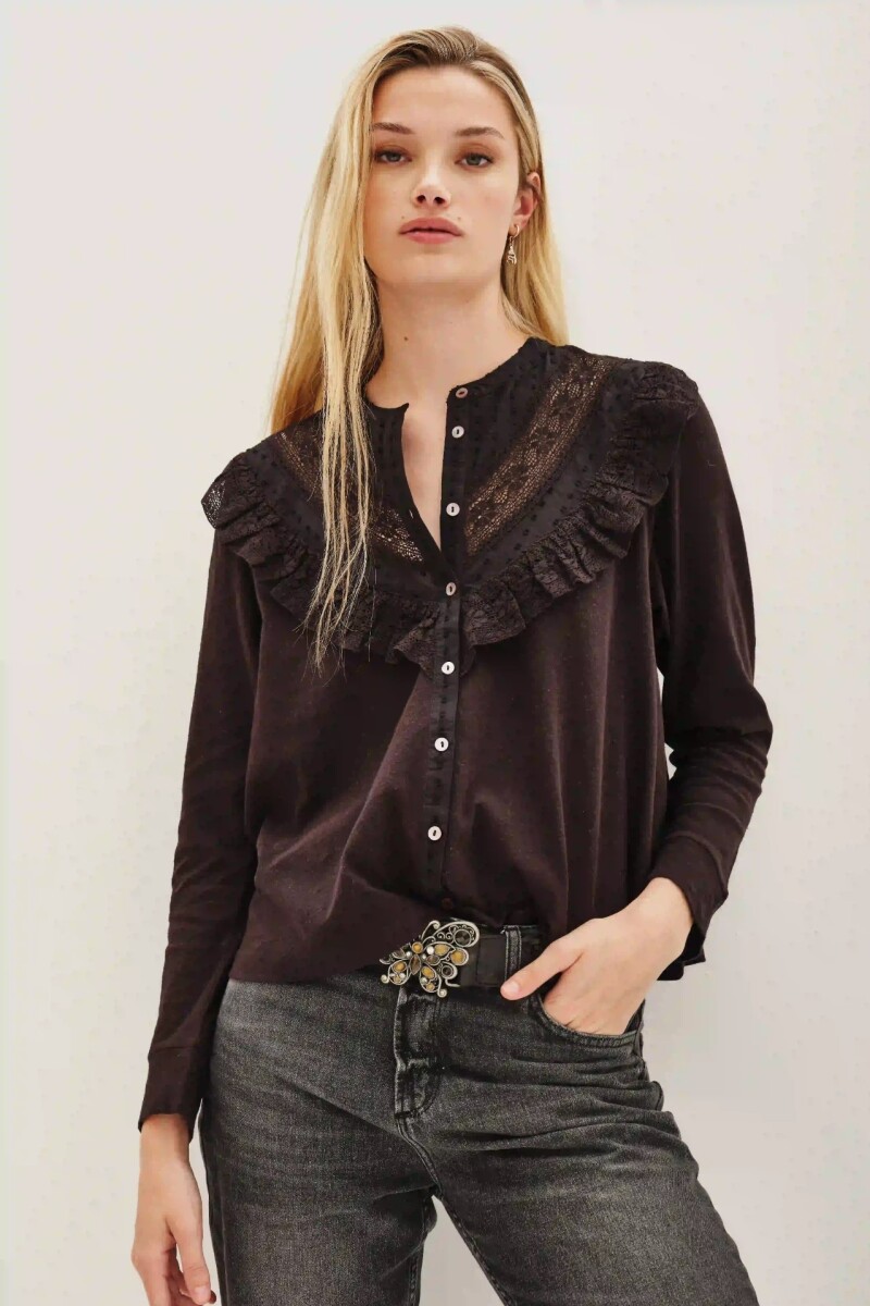 Camisa Bassa Long Negro