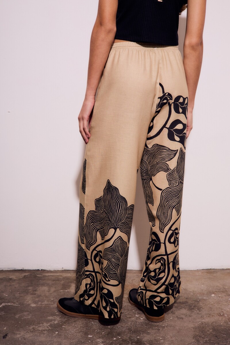 Pantalon Con Lino Print
