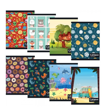 Cuaderno Campus 36 Hojas Rayado Aliens