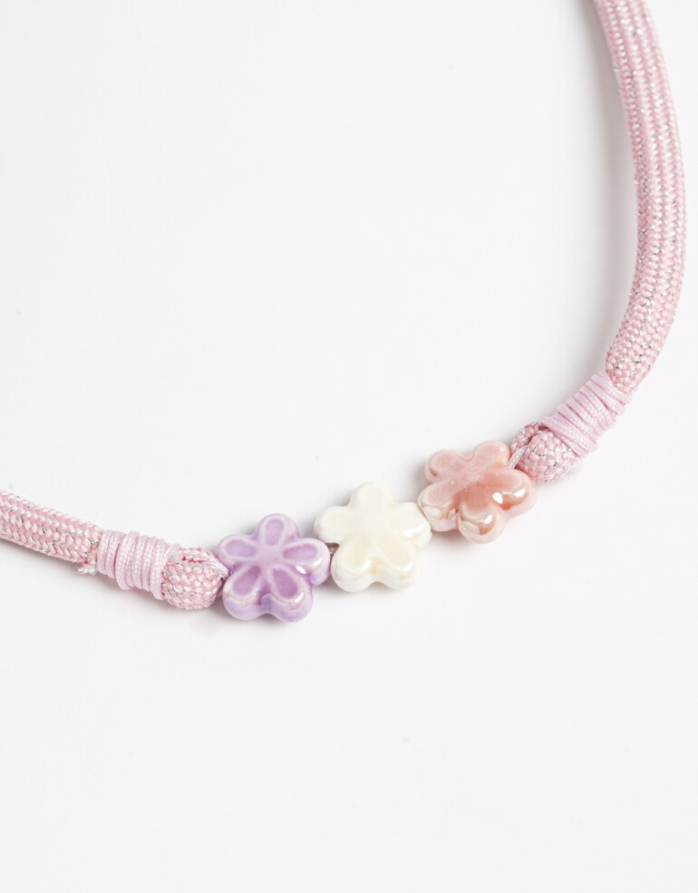 Collares Cortos Color Collar Para Niñas Flores Cerámica - Combinacion Multicolor