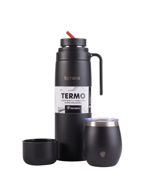 Kit Termo Manija Rigida + Mate con Tapa Negro