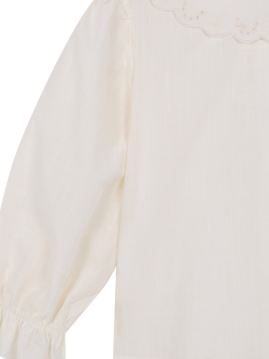 Blusa Cuello Ondas Blanco Roto