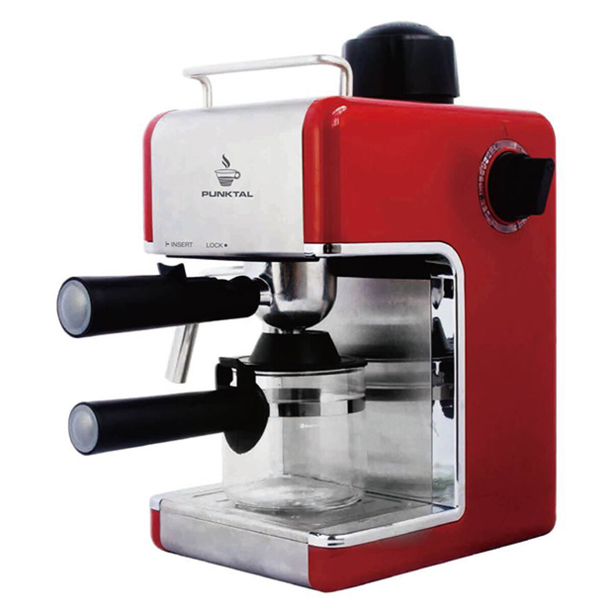 Cafetera Expresso Automática PUNKTAL C103 800W Capacidad 0,24L - Roja 