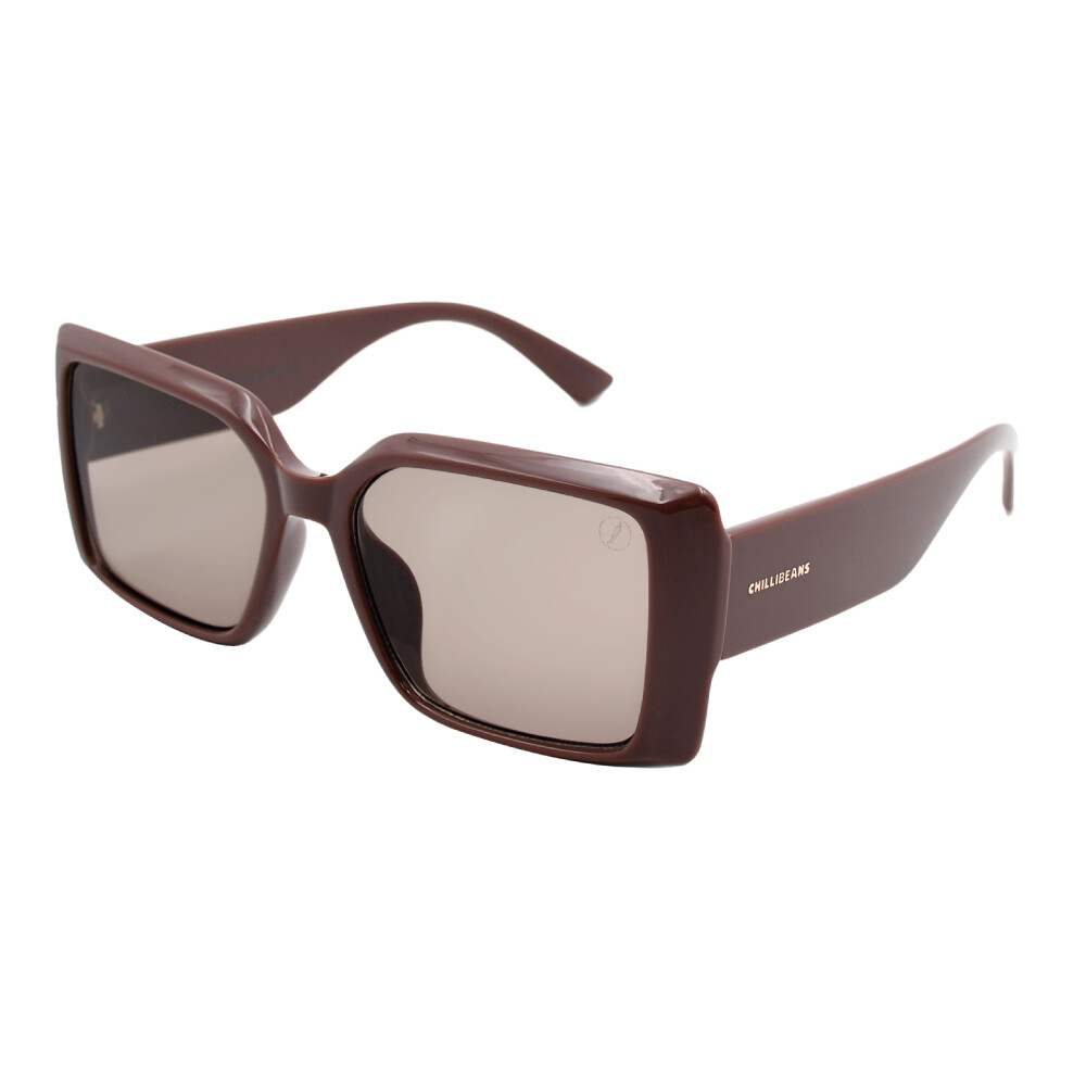 Lentes De Sol Presente Natal Atributo Cuadrado Marrón Claro/Marrón Claro