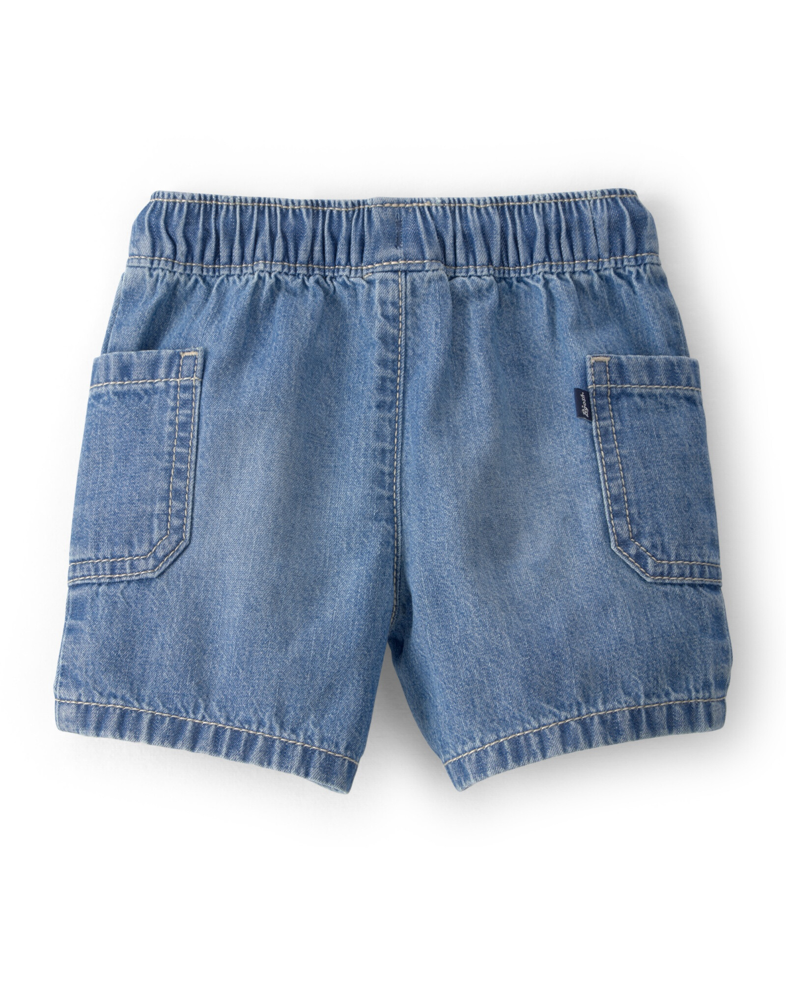 Short jean con cintura elástica Sin color