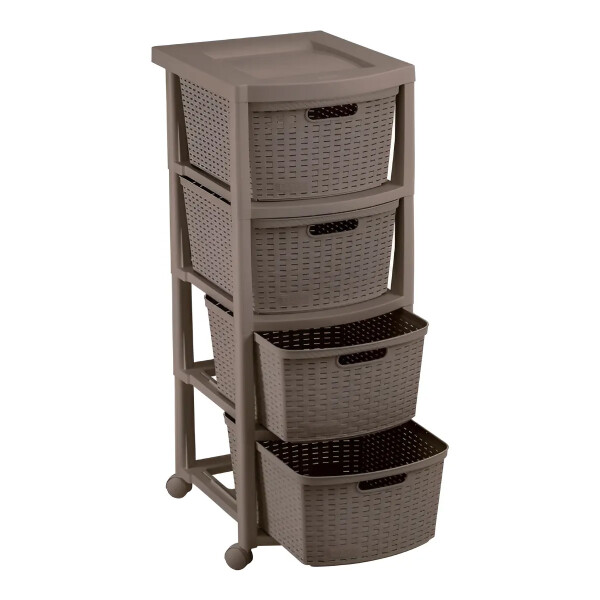 CAJONERA ORGANIZADOR GABETERO SIMIL RATAN 4 CAJONES RIMAX MOCCA CAJONERA ORGANIZADOR GABETERO SIMIL RATAN 4 CAJONES RIMAX MOCCA