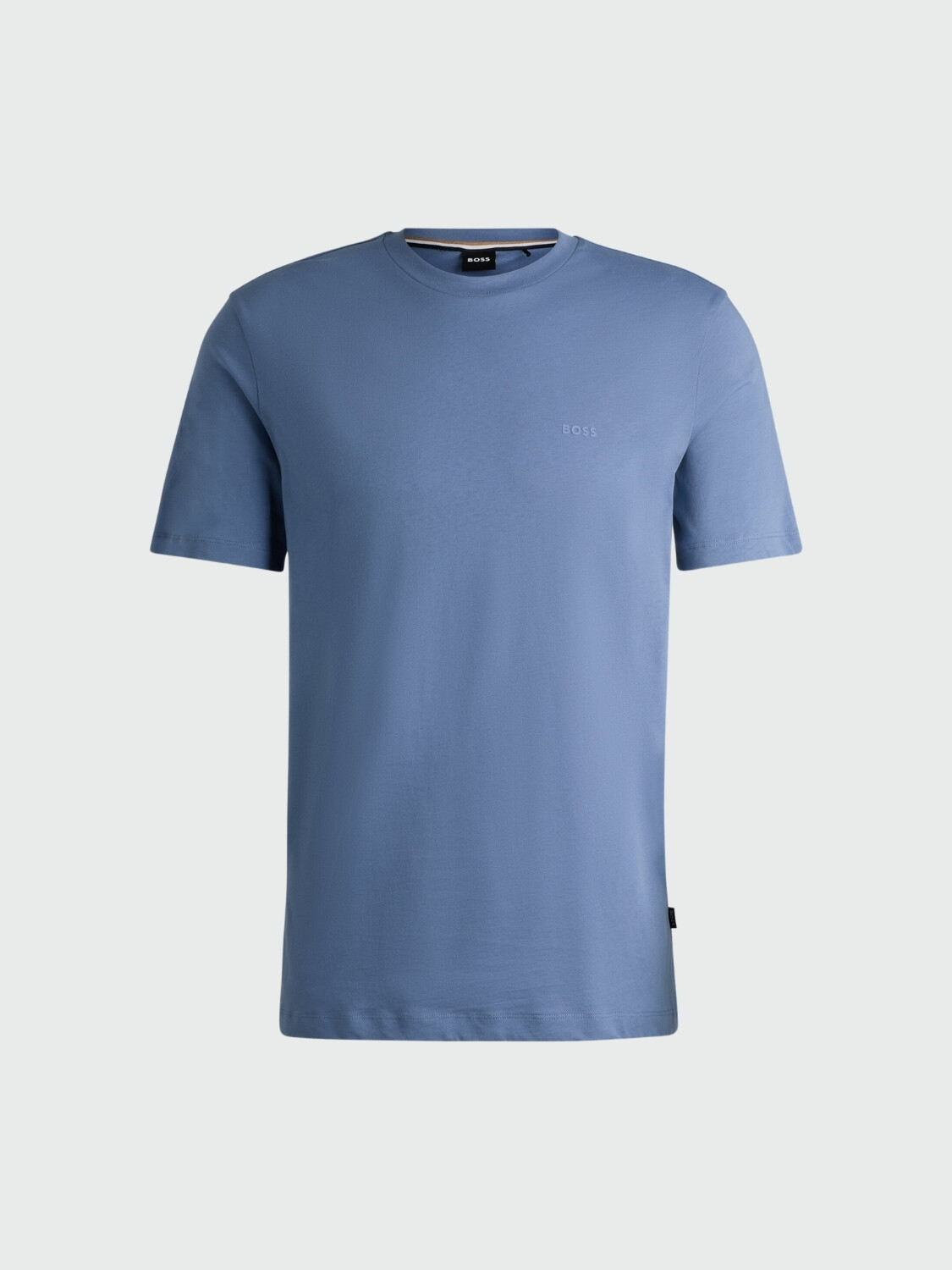 BOSS - Remera de Punto con Logo Celeste