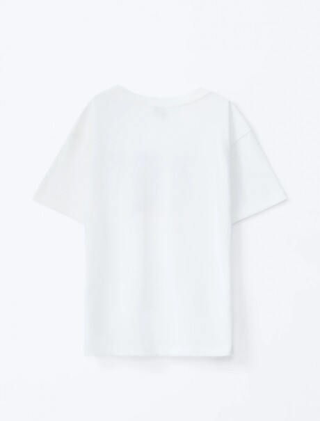 CAMISETA INFANTIL CON ESTAMPA BLANCO