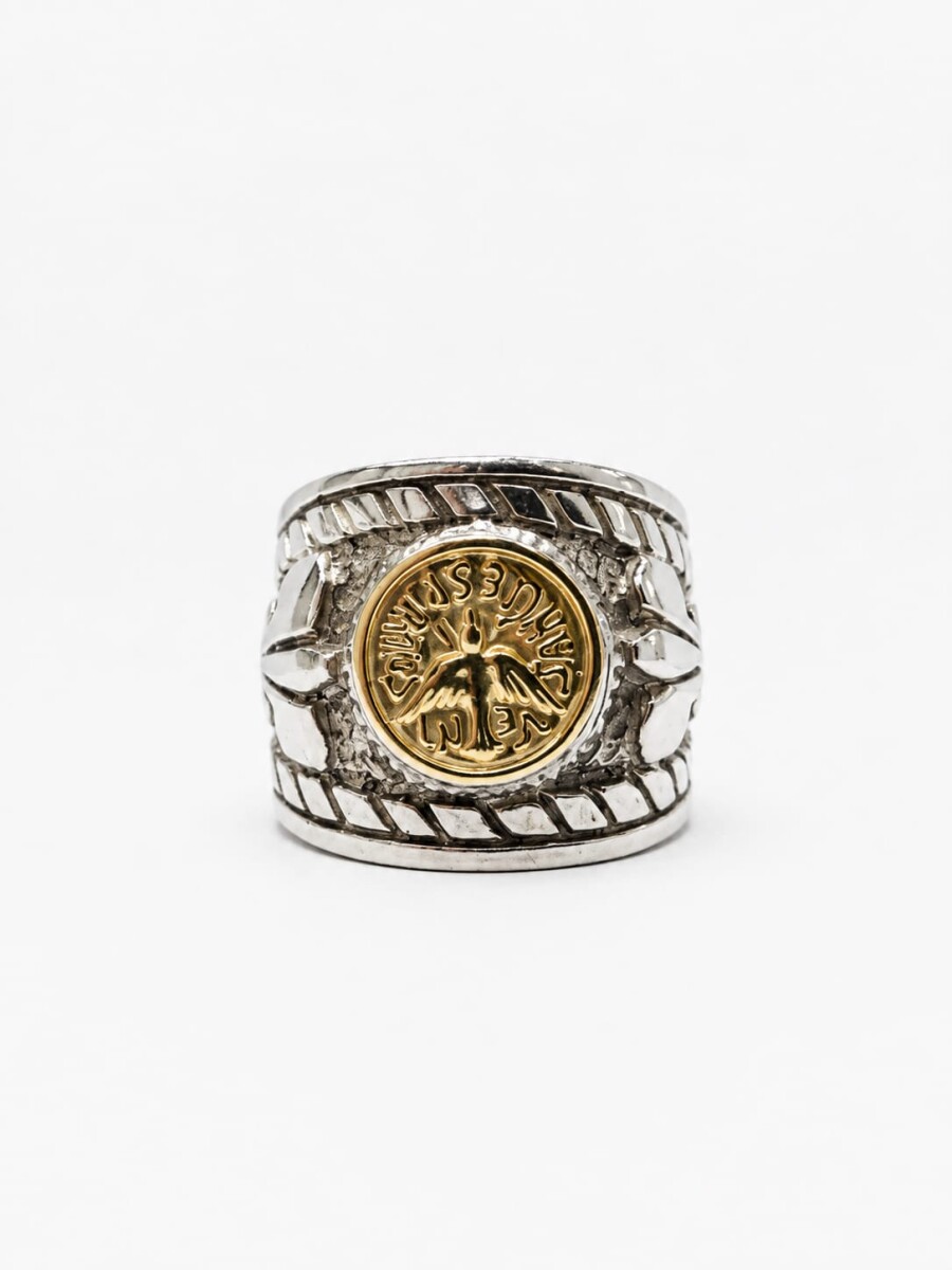 Anillo Plata y Oro espíritu santo 