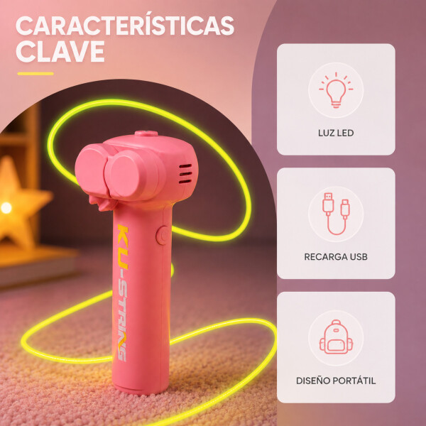 Lanzador de Cuerda Zipstring Recargable con Luz LED Rosa 1