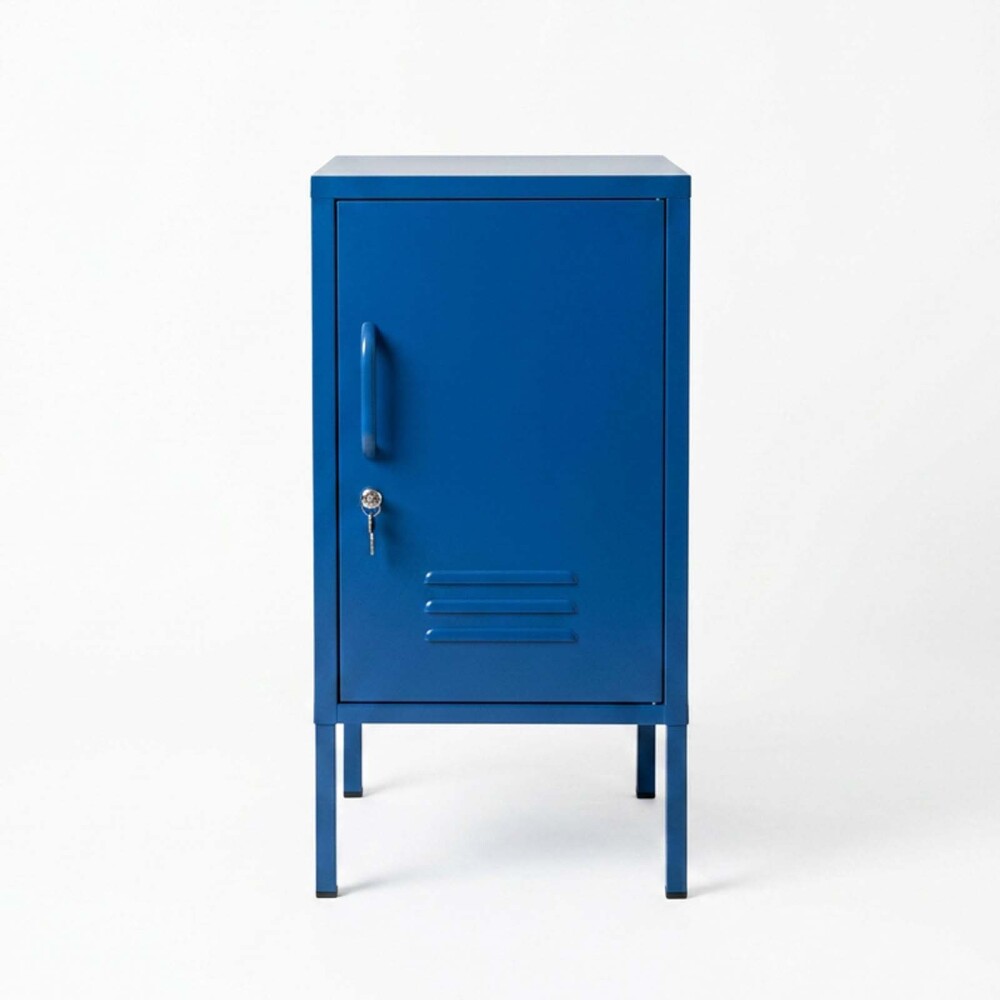 MESA LATERAL 1P METAL AZUL OLIVIA