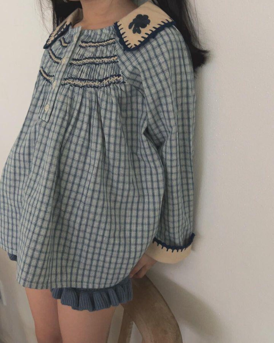 Blusa Bordada Navy 