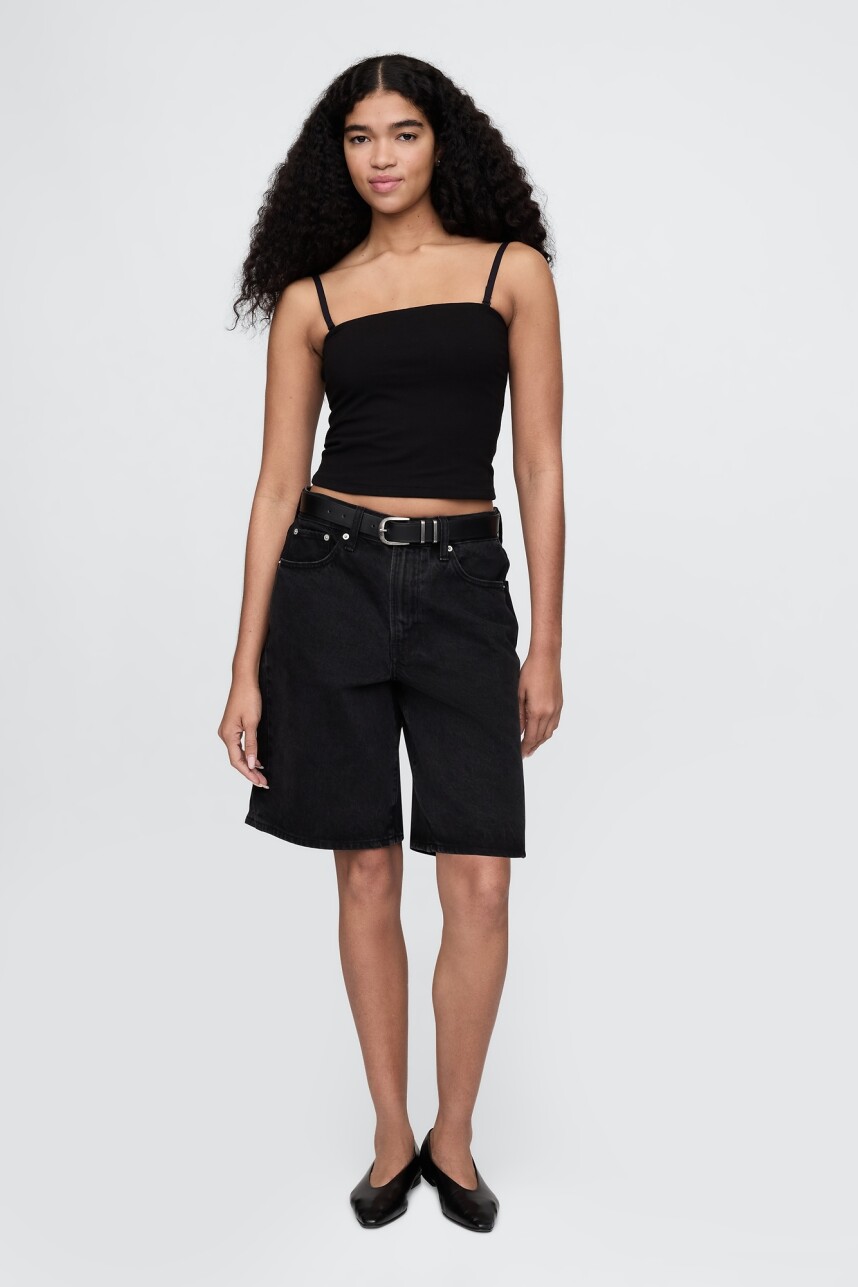 Musculosa Algodón Breteles Finos Mujer Black