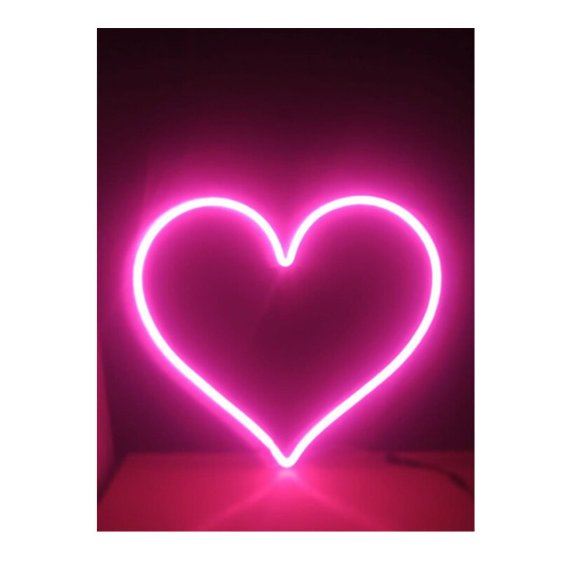 Cartel neon dos colores LED diseño corazón Cartel neon dos colores LED diseño corazón
