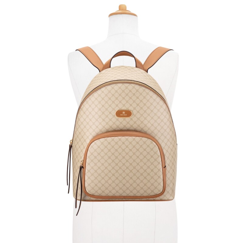 Tahera Medium Backpack New Khaki Logo/dark Camel