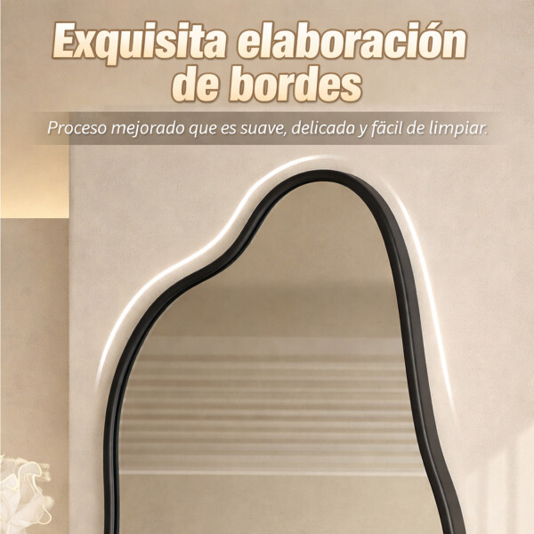 Espejo Irregular Pared Cuerpo Entero 50 X 160 Cm NEGRO
