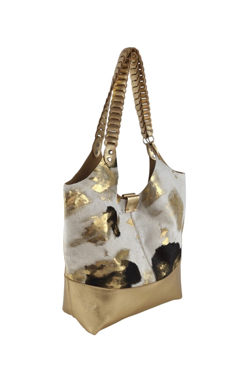 Tote bag de cuero con pelo
