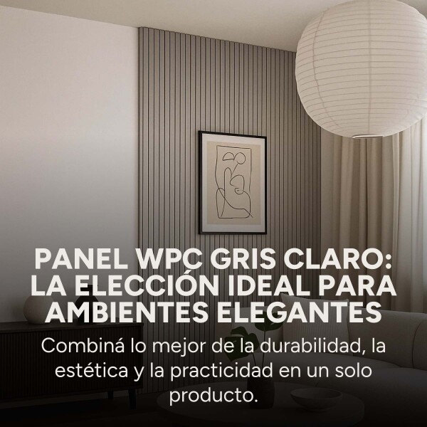 Pack x100 Wpc Simil Madera Wall Panel Lambrin 2.90m x 16.7cm Color Gris Claro