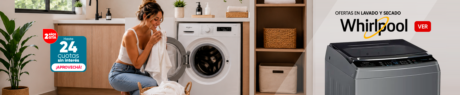 ¡Con Whirlpool cuidá tu ropa y tu bolsillo!